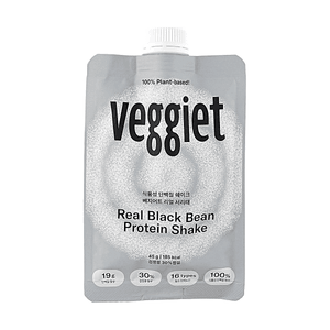 VEGGIET Plant-Based Protein Shake Real 1.59 oz Black Bean  Black Rice Black Sesame 14 Ingredients
