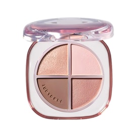 Glazed 4-Colors Eyeshadow Palette, 0.23 oz. #06 - Shimmer Topper & Highlight | Soft Nude Browns