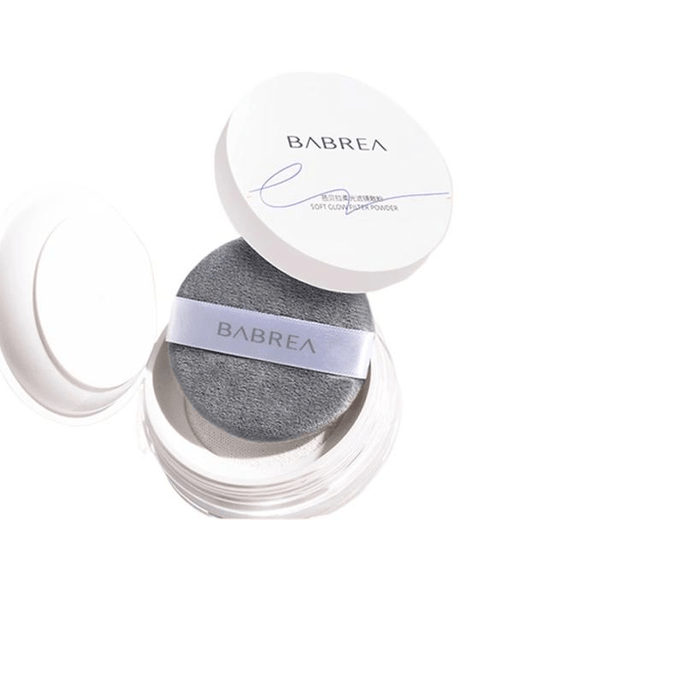 Babella Loose Powder Oil-Absorbing Long-lasting Makeup Setting Powder 01 Light Purple 8g*1 Box Set