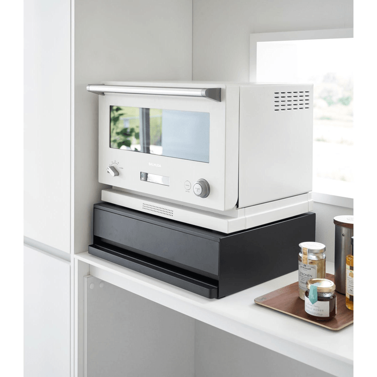 日本 Yamazaki Home 带抽拉式搁板的台面抽屉 - 钢黑色 1件 3