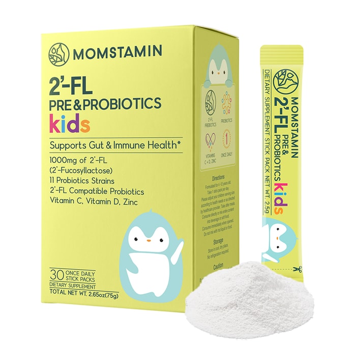 MOMSTAMIN 2'-FL Prebiotics & Probiotics Powder 1000mg HMO IBS Relief - Kids
