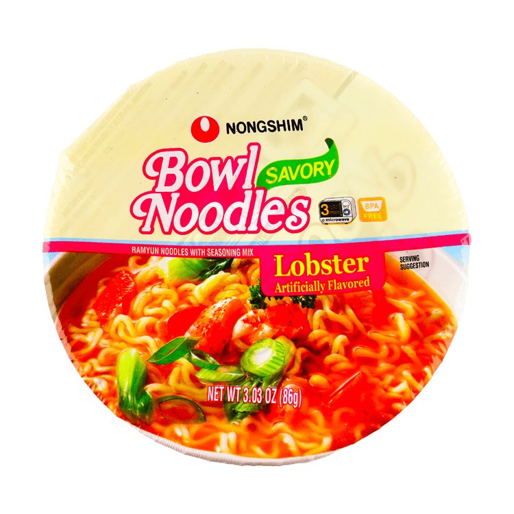 Nongshim Savory Chicken Bowl Noodle Soup, 3.03 oz, (Pack of 12)