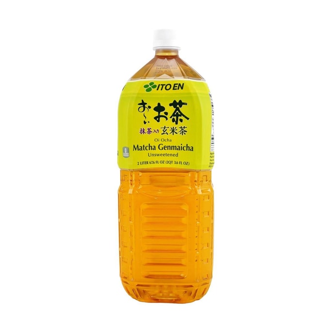 Oi Ocha Matcha Genmaicha Unsweetened,Roasted Brown Rice Green Tea,67.6 fl oz【0 Sugar 0 Calories 0 Fat】