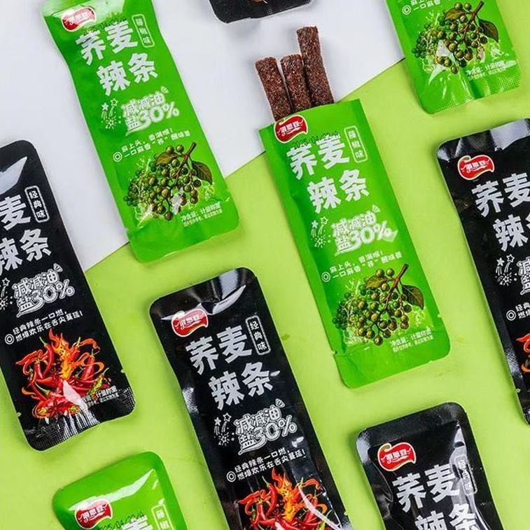Anyang Selected Xiangsi Bean Buckwheat Spicy Strips Popular Spicy Dorm Snack Classic Flavour + Pepper Vine Flavour 20g*8 packs 4