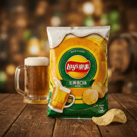 台灣版LAY'S樂事洋芋片 生啤酒味 70g【無酒精】【全新獵奇口味】