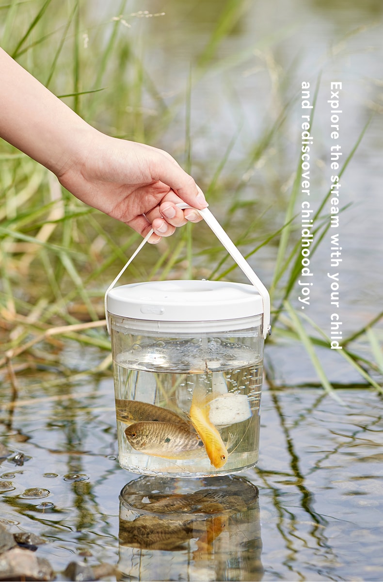 OLAYKS 魚缸新款小型桌上型工作便攜式戶外打氧無線注氧金魚缸