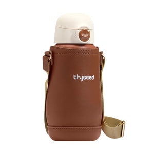 THYSEED世喜 儿童保温杯子水壶 婴幼儿吸管学饮 摩卡棕杯套 500ml 18个月+