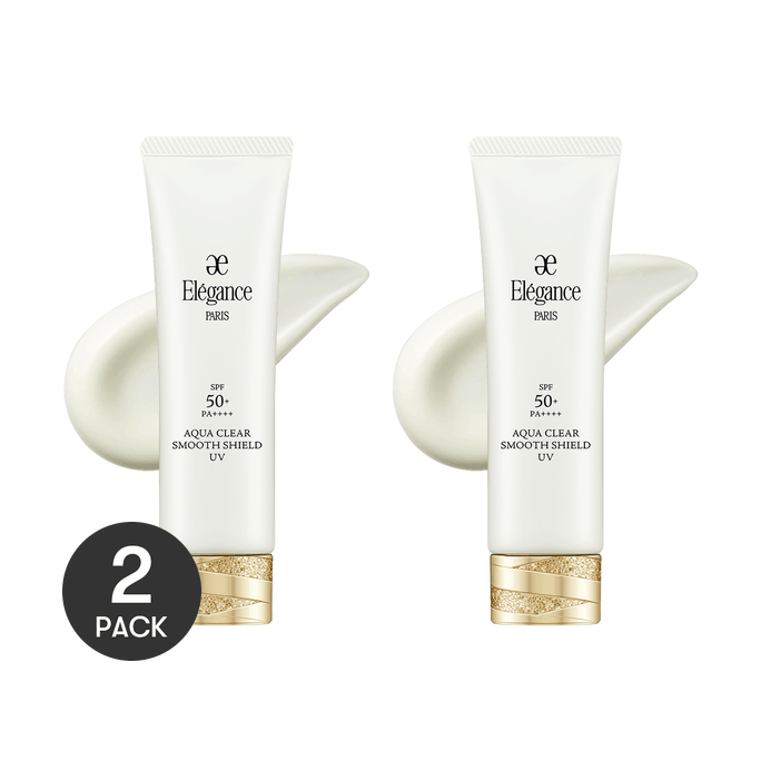 日本ELEGANCE 水感清透保湿防晒霜 SPF50+·PA++++ 50g*2 保湿水润 不紧绷不搓泥不假白 通勤必备【超值装】