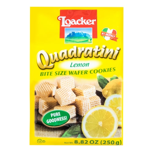 LOACKER Quadratini Bite Size Wafer Cookies Lemon Flavor 250g
