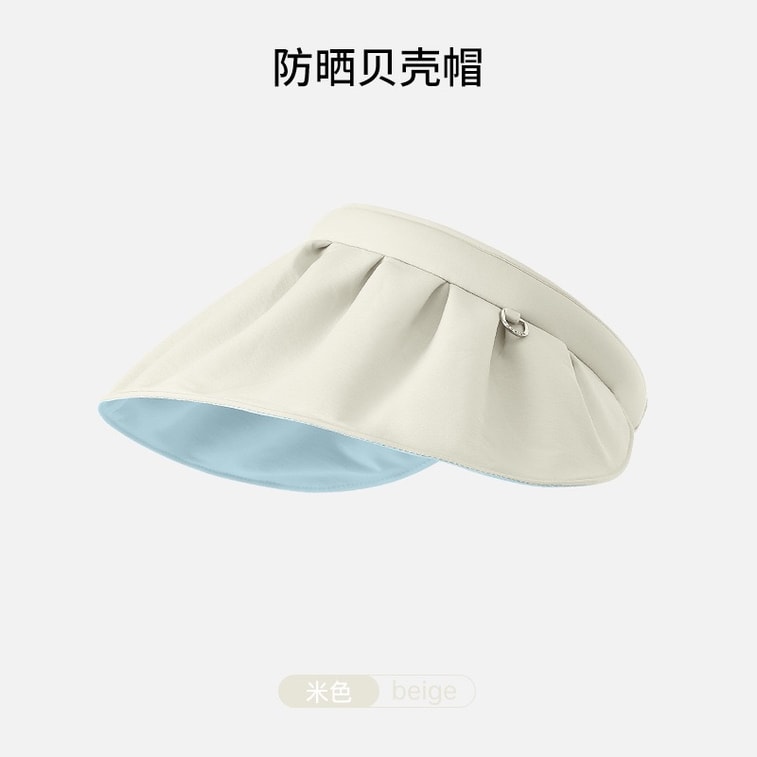 【2-in-1 Headband Hat Face Slimming】UV Protection Shell Hat Wide Brim Sun Hat Windproof UPF50+ Flattering Fit Cream White New Year Hat Ski Season Beach Fishing Outdoor Work Foldable Soft Brim 5