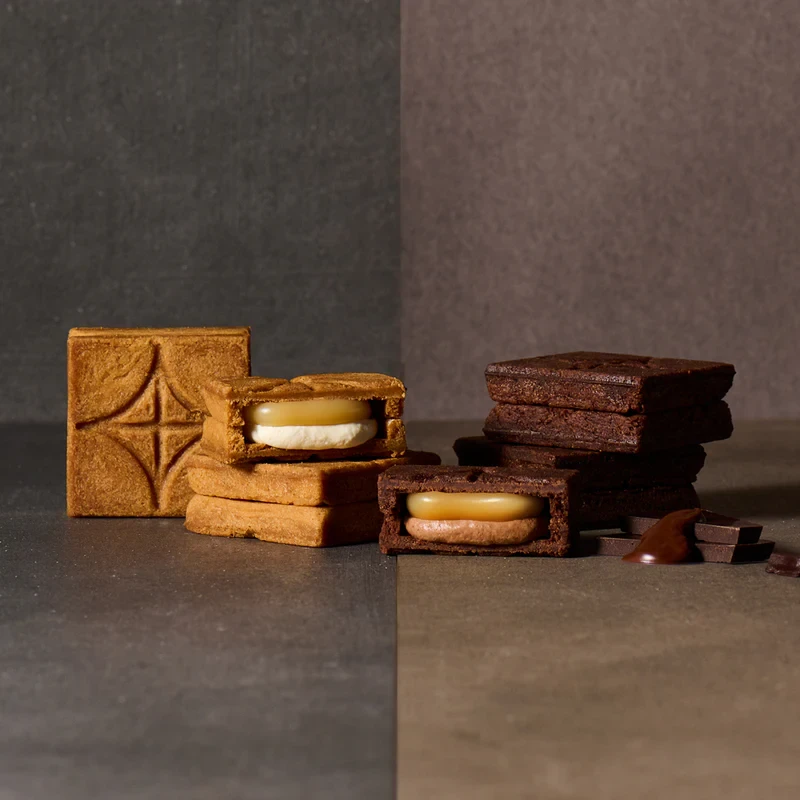 【日本直郵】 日本 press butter sand 超人氣網紅餅乾期間限定包裝 兩種口味黃油夾心餅乾組合裝 原味x巧克力黃油 2盒裝