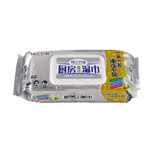 梅兰竹菊 厨房清洁湿巾 家用去油污清洁纸巾 60片装