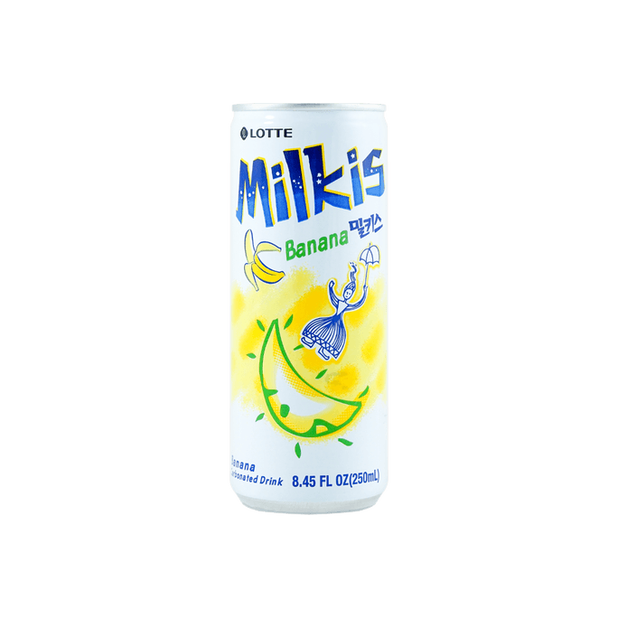 Milkis Banana Soda - Carbonated Banana-Flavored Drink, Packaging May Vary, 8.45fl oz