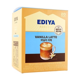 韩国EDIYA 香草拿铁 冷热速溶咖啡冲饮粉 15g*20条装