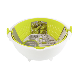 180 Degrees Spin Wheel Vegetable Washing Drainer Colander Apple Green BPA Free Size S 18cm-19cm