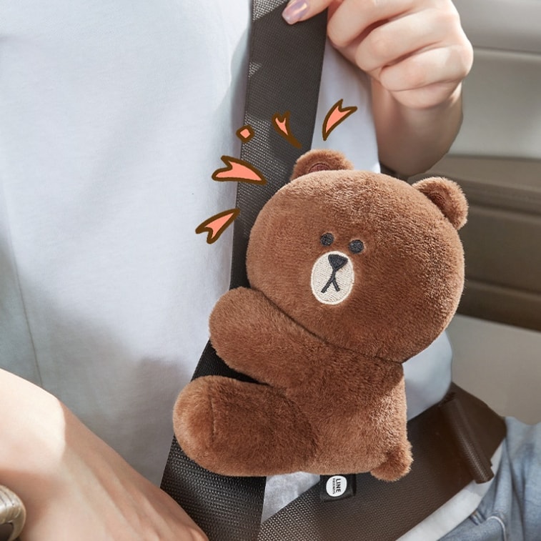 【中国からの直送】LINE FRIENDS 車用デコレーション - 茶色のクマのぬいぐるみ（1個） 3