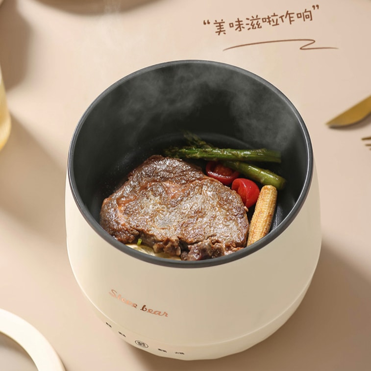 ステッチミニ電気調理器、多機能、燕の巣の煮込み、鍋料理、お粥、スープなどに。110V、1.8L。1～2人用に最適。[コンパクトで軽量] 5