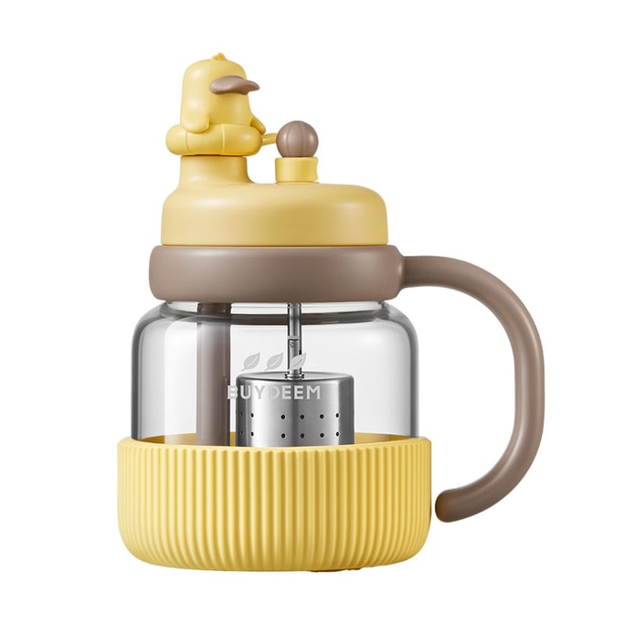 BUYDEEM Duck Design Tea Brewing Big Mug, Glass Pot & Cup, 20.3 fl oz DG86\/A9