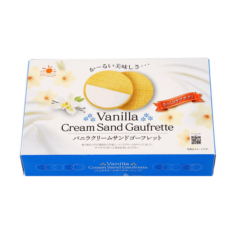 日本NIKKO日光 Sand Gaufrette法式奶油夾心薄脆煎餅 華夫餅乾 香草口味 10枚 80g 8