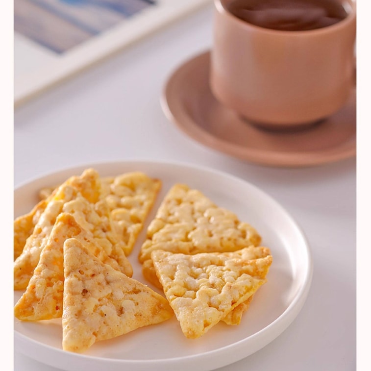 [중국 직배송] 미디안 두꺼운 치즈 콘칩, 무설탕, 고식이섬유 함유, 튀기지 않아 가볍고 간편함, 40g*3팩 [진한 우유 맛, 바삭한 식감] 3