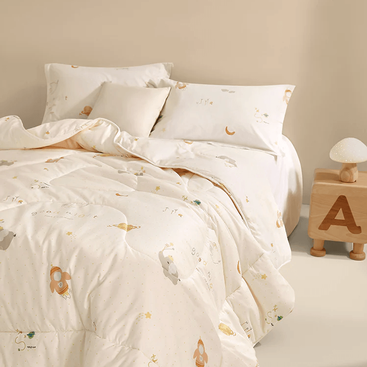 [중국 직접 우편] 루오라이 홈 텍스타일 어린이용 A급 코튼 대두 항균 부드러운 실크 이불 - 굿나잇 엘리펀트 겨울 이불 200*230cm 퀸 사이즈에 적합 8