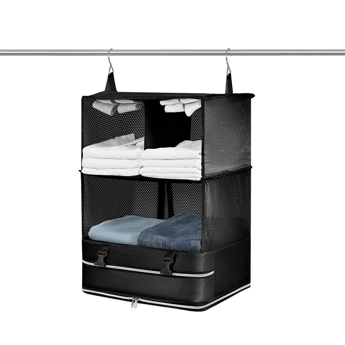 Outdoor Travel Storage Hanging Bag for Luggage - Multi-functional Storage Bag Black
