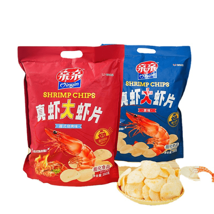 Qinqin Zhenxia Shrimp Sliced In Big Package With Barbecue Flavor Office Dormitory Snacks 160g