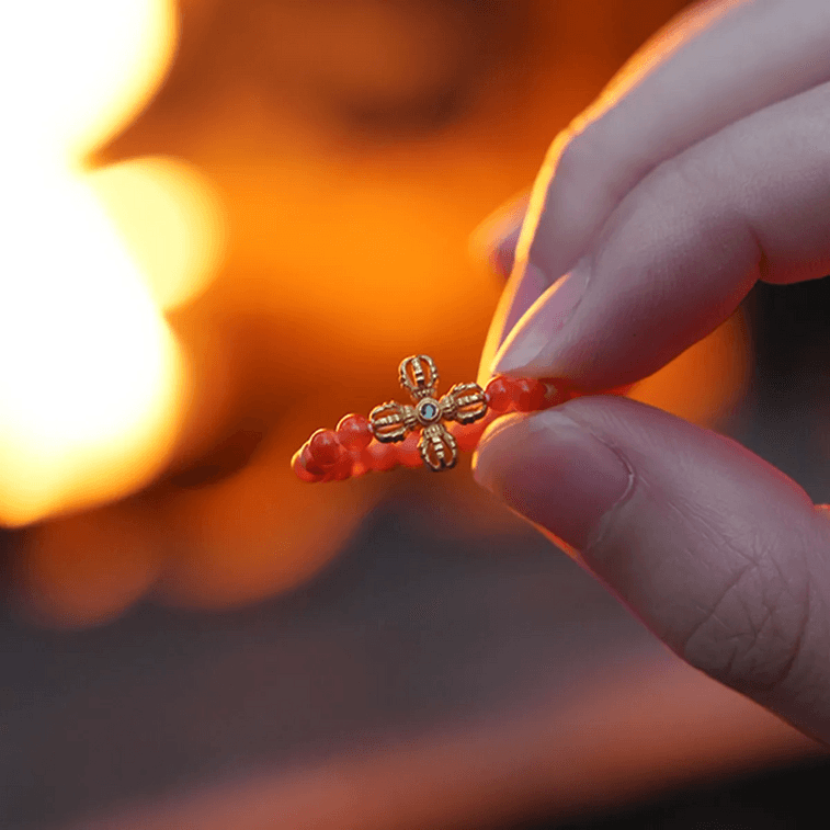 Lingyin Blessing South Red Agate Ring Red Flame Wealth Luck New Year Gift 3