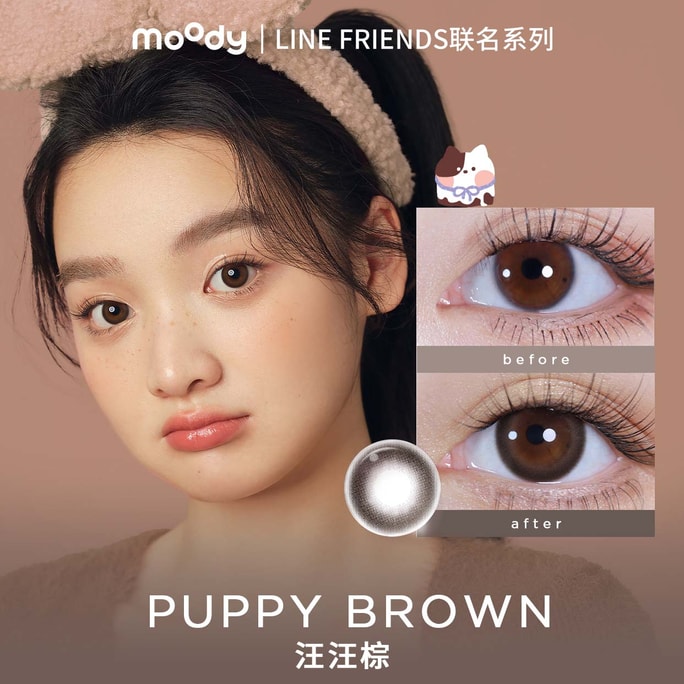 LINE FRIENDS Collection Puppy Brown Daily Contact Lenses 10pcs