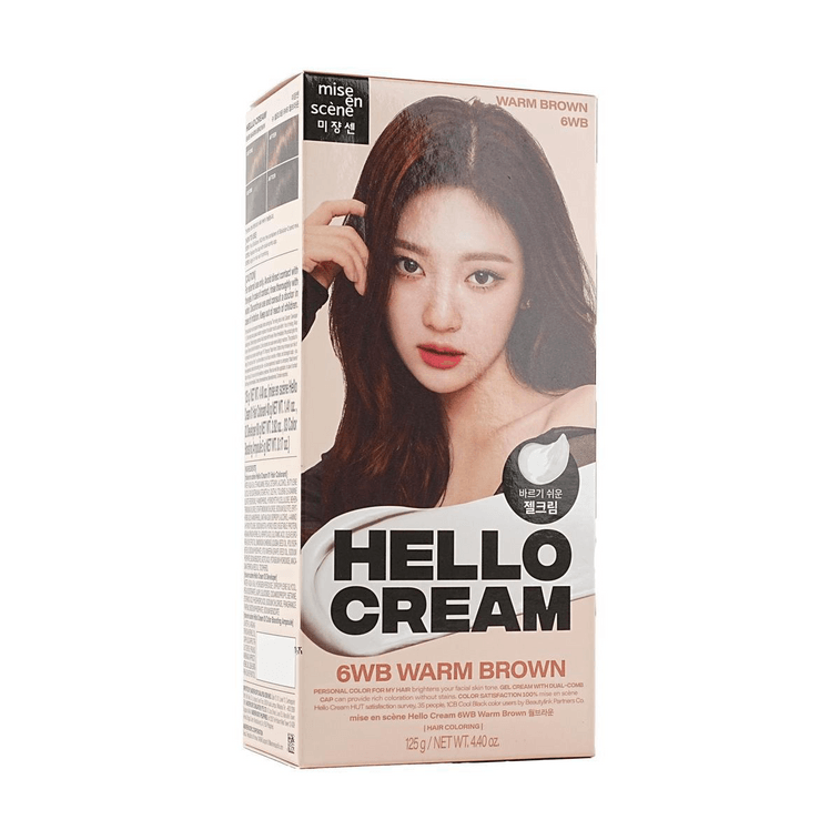 Aespa, Ningning의 헬로 크림 헤어 염색약, 쉬운 헤어 컬러링 2.11 oz #6WB 웜 브라운 4