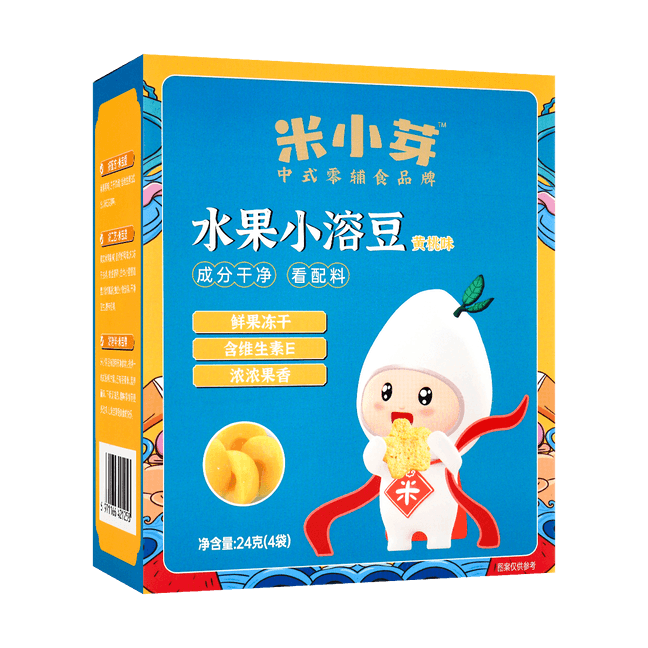 Peach Flavored Fruit Dissolving Dried Beans For Kids 4 0.85 oz