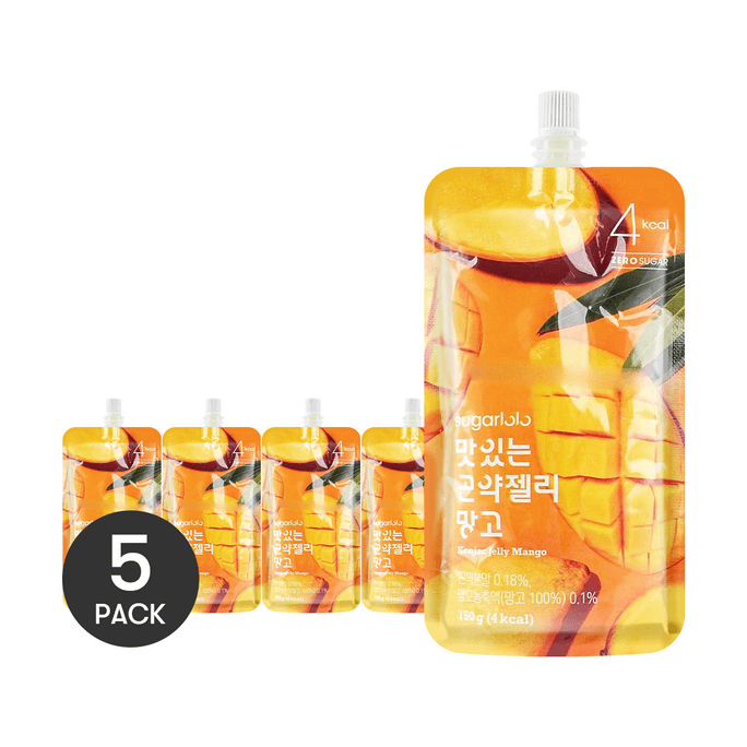 Konjac Jelly Drink Mango 5.3 oz*5【5 Packs】