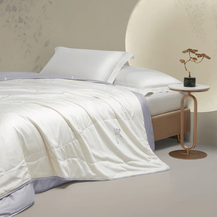 【中國直郵】羅萊家紡 遼安青絲 100%蠶絲被 A類標準 7A抗菌夏+四季被二合一被 150*215cm 適合 Full size 4