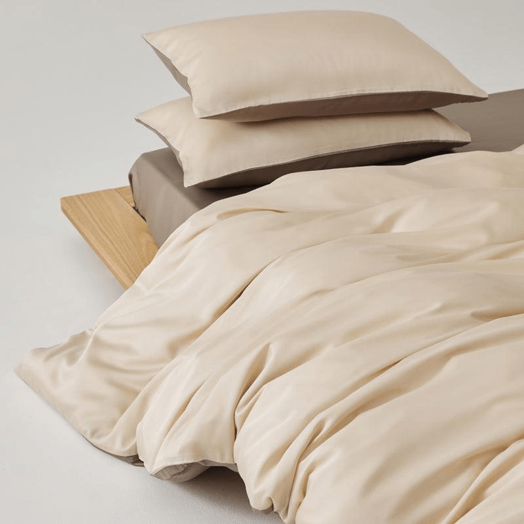 【中國直郵】 Lullabuy 雲澗絲語天絲素色床上四件套 秋麥-Queen 3