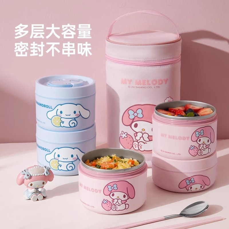Sanrio Multi-layer Insulated Lunch Box Stainless Steel Worker