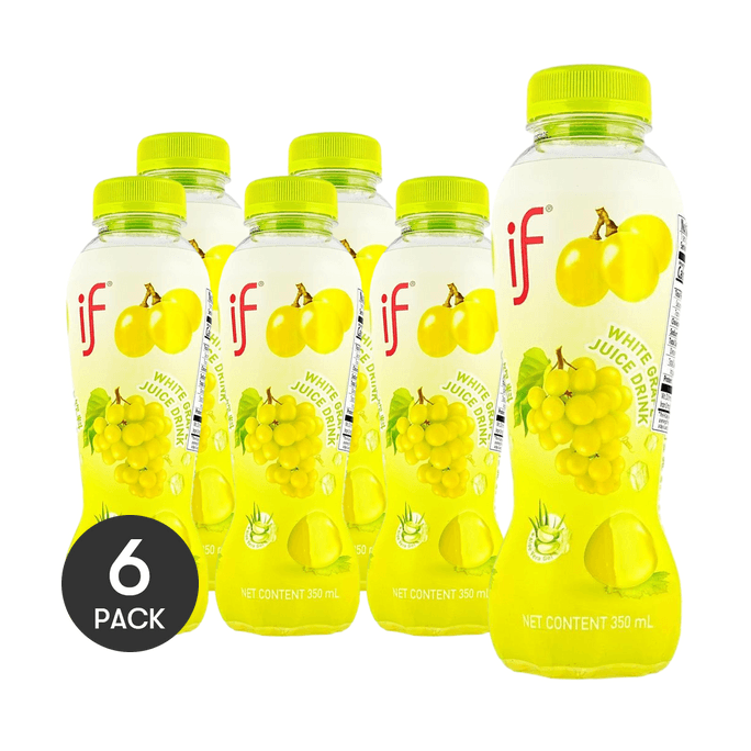 White Grape Aloe Juice Drink Fresh-Pressed White Grape + Aloe Chunks 11.8 fl oz *6【6 Packs】