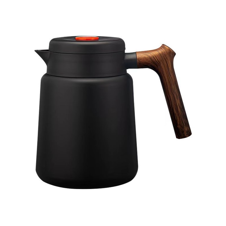 Large capacity household stew teapot Black (wood grain thermos