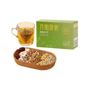 Sister Hua's Doudou Tea Red Bean And Coix Seed Tea Bags With Poria, Gorgon Fruit, Bitter Buckwheat, And Adzuki Bean (12g*10 Bags) 120g*1 box