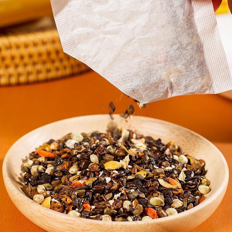 【Expédition directe du Canada】 Thé au Ginkgo et à la Polygonum multiflorum de Sifanda - 100g (5g × 20 sachets), thé de soin quotidien pour hommes, nourrissant et réchauffant, pour ceux qui restent éveillés tard ou qui sont faibles, goût doux et harmonieux, adapté à toutes les saisons, pratique à infuser au bureau ou à la maison. 4