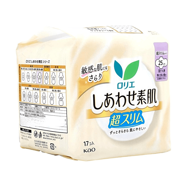 민감한 피부를 위한 날개형 무향 초박형 여성용 생리대, 3호 사이즈/9.84인치, 17개입 4