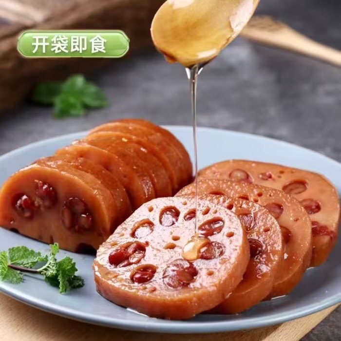 Occasionally Enjoy the Taste of Lotus {Honey Lotus Root} Authentic Yangzhou Specialty, Ready to Eat, Soft and Sweet, Red Bean and Osmanthus Mixed Flavors, 40g*4 Packs (Approximately 160g) 3
