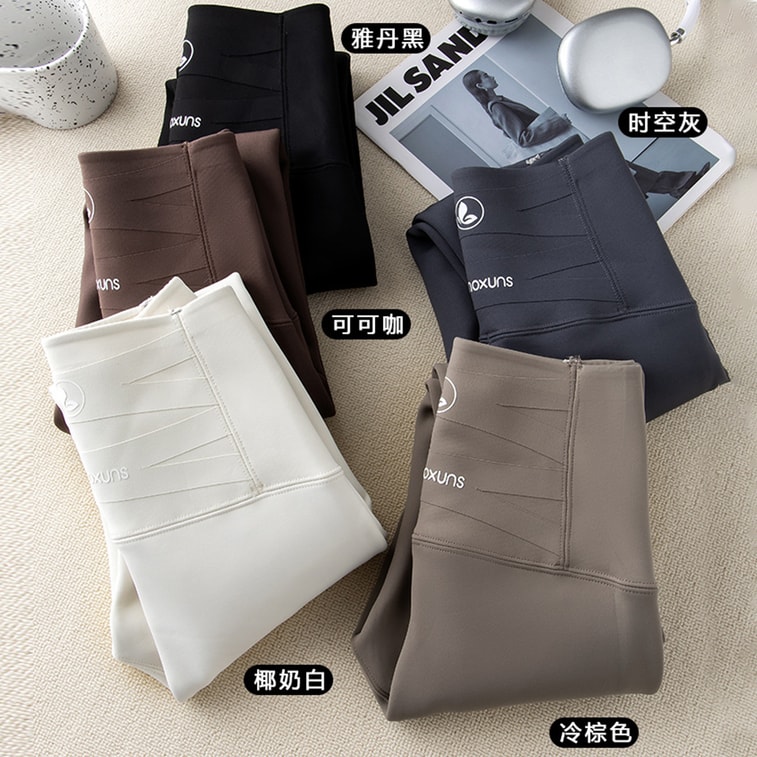 Warm Thermal Shark Leggings [3.0 Warm Version] Cocoa Brown L 1 Piece Dragonfly Pants Fleece Lined Thickened Wearable Outside High Waist Tummy Control Tight Yoga Pants 6