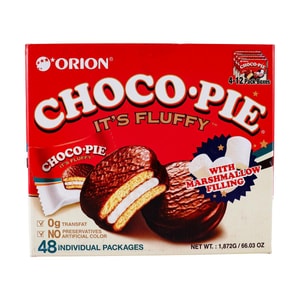Choco Pie with Fluffy Marshmallow Filling - Korean Dessert 1.37 oz x 48 Pieces