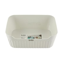 Desk Organizer Storage Box for Snacks, Cosmetics, Stationery, 22.5×15×8.7cm, Pink or White (color shipped at random)