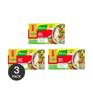 Beef Bouillon, 6 Cubes , 2.2 oz  *3【3 Packs】【For PHO, Soups, Stews, Curries, Kebabs, and Gravies】