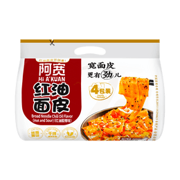 白家陈记 阿宽 干拌红油面皮 酸辣味 4包入 460g【非油炸面饼】【四川风味】