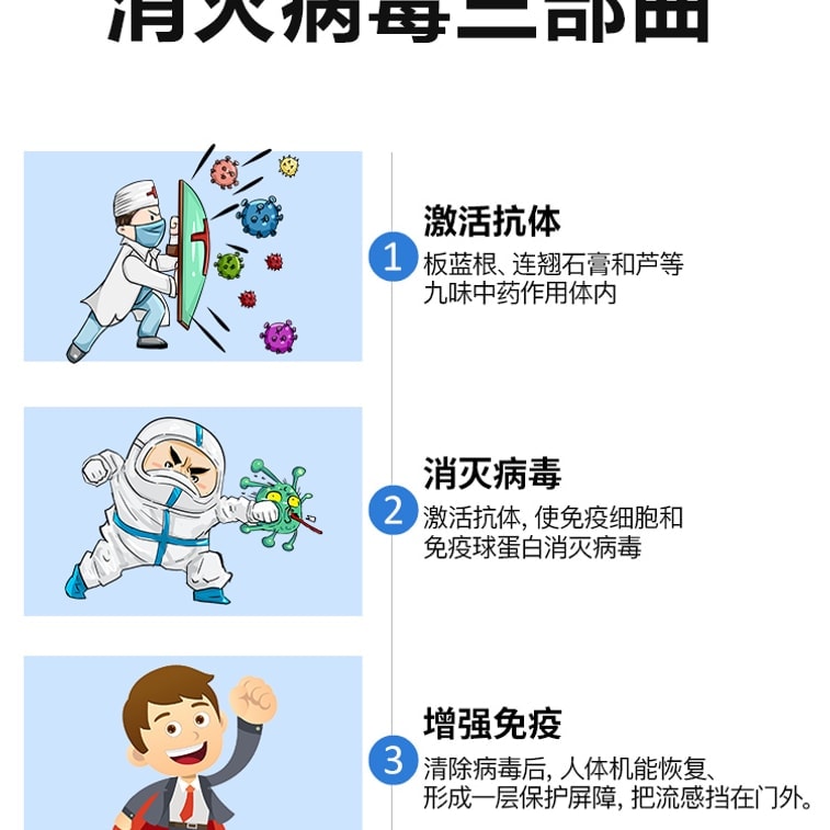 【中国直邮】 999 抗病毒口服液 清热祛湿 凉血解毒 用于风热感冒 流感 10ml*10支/盒(家中常备感冒药) 3