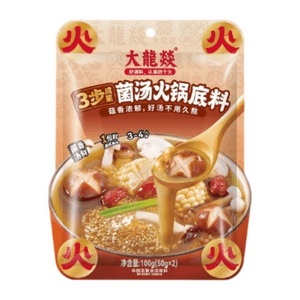 【中国直邮】 大龙燚 菌汤底料袋装不辣菌汤火锅底料100g*1袋