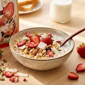 Strawberry Crispy Granola Oatmeal 12.35oz 【9 Types of Dried Fruits & Nuts】【High Dietary Fiber】【Non-Fried】