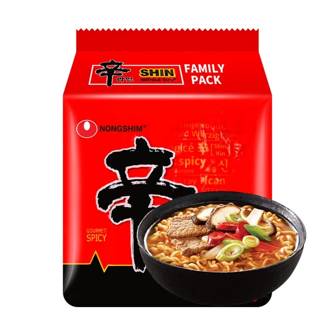 Korean Spicy Shin Ramen - Instant Noodle Soup, 4 Packs* 4.2oz